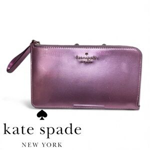 Kate Spade Iridescent Purple Zip Around Med/Lg Sized Wristlet Clutch (NWOT)
